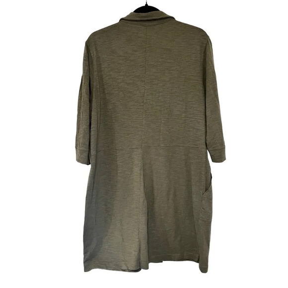 Tribal 100% cotton button down dress w/pockets size L 3/4 Sleeve - Picture 4 of 8